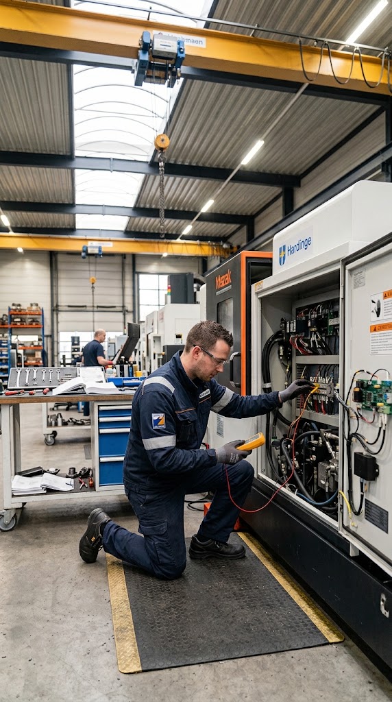 Man die bezig is met zijn werkzaamheden ineen technische functie